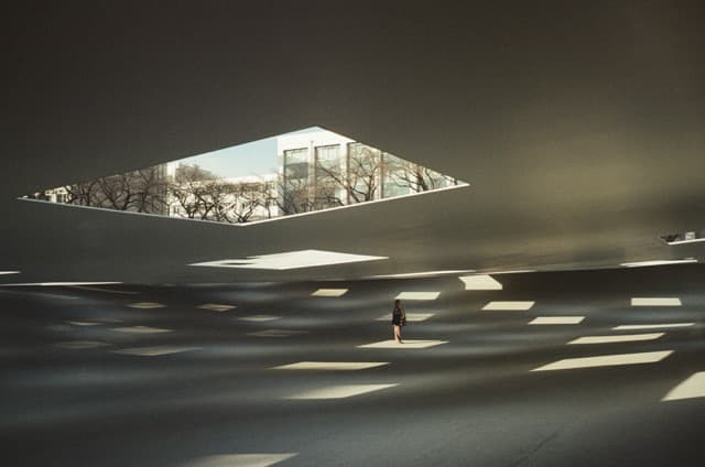 Under Junya Ishigami's surreal *Plaza of Kanagawa Institute* (2024)