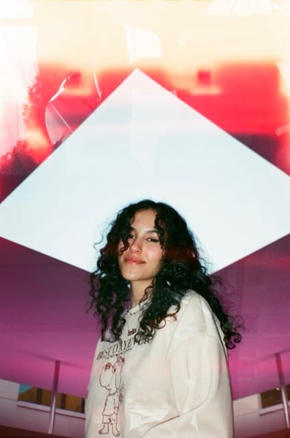 Bella under Turrell's *Dividing the Light* (2021)